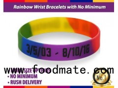 Custom Ink Printed Youth Wrist Bracelets With No Minimum In Rainbow Segmented Colors