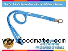 1/2'' Soft Cute Neck Tubular Lanyards with Plastic Safety Breakaway for Teacher
