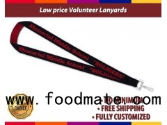 Low price 1'' Volunteer Lanyards with Hard plastic holders in Purple and Brown color