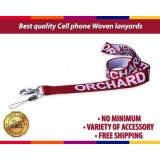 Best Quality Security Badge Holders Woven Lanyards With Plastic Cell Phone And Metal Clip