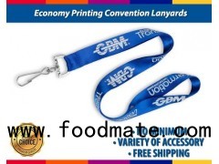 Economy Plastic Clips Convention Lanyards With Badge Reels Printing With No Minimum