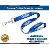 Economy Plastic Clips Convention Lanyards With Badge Reels Printing With No Minimum