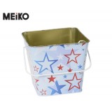 Square Candle Metal Tin Pail With Handle
