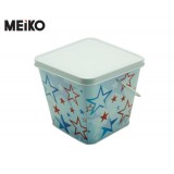 Painted Square Tin Jar Containers For Candle