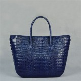 Large Genuine Caiman Crocodile Convertible Tote Bag Croco Shoulder Bags Women's Bags Grey