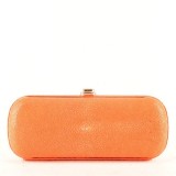 Genuine Stingray Long Gold Clasp Box Clutch Bags Evening Bags Grey