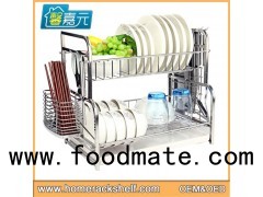 Double Layered Assembled Dish Racks Dish Drying Rack Stainless Steel Dish Storage Rack