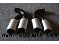 Round And Square Silver 304 Stainless Steel Double Heat Insulation 4-Hole Vent Exhaust Pipe Tips Muf