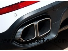 Silver And Black Mirror Polished GTS Style 304 Stainless Steel Double Heat Insulation 4-Hole Vent Ex