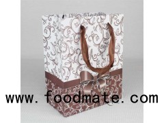 Offset Printing Silver Hot Stamping Bulk Ivory Board Brown Paper Gift Bags 3 Sizes Large Middle And