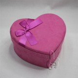 Rose Red Heart Shaped Jewelry Boxes With Bowknots Velvet Boxes