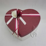 Red Heart Shaped Gift Box Flower Box With Ribbon Flower