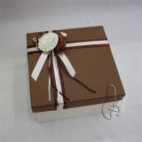 Nice Chocolate Color Gift Box With Ribbon Flower