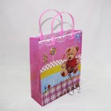 28×23×8 Plastic Gift Bag Printed Bear Logo With Plastic Handle