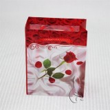 11×8×4 Romantic Plastic Gift Bag With Rose Logo With Rope Handle