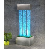 LED Tabletop Triple Bubble In Wall Column With Stainless Steel Base Wedding Decoration