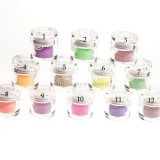 12 Colors Nail Sandy Sugar Mixed Powder Manicure Nail Art Glitter Powder Dust Tip Nail Art Decoratio