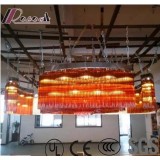 Hotel Lobby Decorative Champaign Gold Round Crystal Chandelier