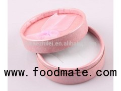 2017 Luxury Design Engagement Round Paper Wedding Velvet Jewelry Box With Ribbon Bow