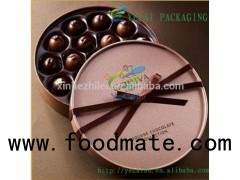 Promotional Eco-Friendly Paper Cardboard Round Food/Candy/Chocolate Boxes With Logo Gold Stamping