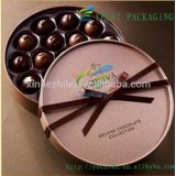 Promotional Eco-Friendly Paper Cardboard Round Food/Candy/Chocolate Boxes With Logo Gold Stamping
