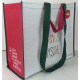 Promotional Market Recycled RPET Woven Shopping Bag With Double Handles