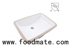 White/Black Rectangular Porcelain Undermount Sink With CUPC Certificate, SS-U1812