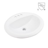 Drop-in Oval Porcelain Bathroom Vanity Sink, SS-O2018