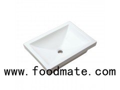 White Bathroom Countertop Ceramic Wash Basin Sink, SS-O2014C