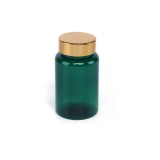 120cc Green Clear Plastic PET Tablet Bottle Dietary Supplement Bottle