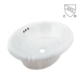 Self-Rimming Or drop in Oval Porcelain Bathroom Vanity Sink, SS-O1815