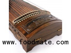 Ancient Nanmu Guzheng Carved With The Benevolent Behaviors Of Confucius For Performance Purpose For