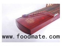 Professional Redwood Guzheng Carved With Pictures That Phoenix Wearing Peony Pattern