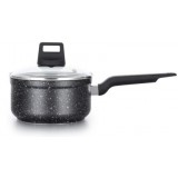 Hard Anodized Nonstick Covered Straining Saucepan