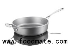 Solid Metal Effect Coating Deep Fry Pan/wok With Help Handle