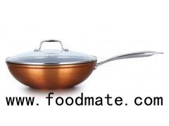 Metalic Copper Forged Aluminum Wok