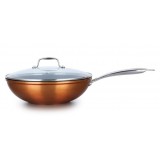 Metalic Copper Forged Aluminum Wok