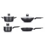 7 Piece Black Marble Forged Aluminum Cookware Set