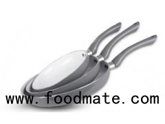 Grey Aluminum Ceramic Coating Induction Bottom Fry Pan,Bakelite
