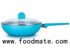 Colofed Ceramic Coating Wok With Glass Lid