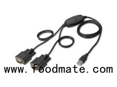 2 Port USB To RS232 Serial Converts Cable DB9 RS232 Adapter Cable