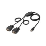 2 Port USB To RS232 Serial Converts Cable DB9 RS232 Adapter Cable