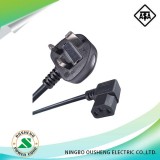 UK Plug To IEC 60320 C13 Angled Power Cord Desktop