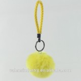 High Quality Customized Fluffy Fox|Rabbit Fur Pom Pom Ball Keychain Pendant For Woman Cellphone|hand