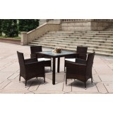 Cube Table Wicker Dining Set,UV Resistant,5 Pcs,Best Selling