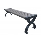 Portable WPC Garden Bench With Cast Aluminum Legs