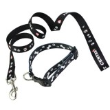 Custom Black Extra Long Dog Collar And Leash Set