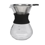 Pour Over Borosilicate Glass Coffee Brewer With Stainless Steel Coffee Dripper 650ml