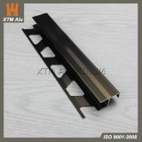 Aluminium Extrusion Tile Edge Trim Profile T Shape With Punching Matt Bronze For Interior Decoration