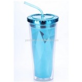 BPA Free Shiny Item Hot Sales 22OZ 650ML Double Wall Plastic Plating Cup Colours